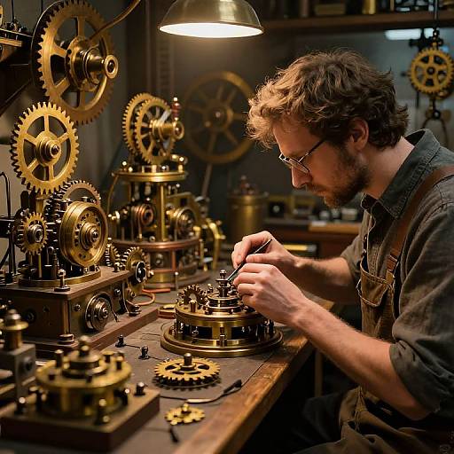 Steampunk Workshop of a Genius Inventor