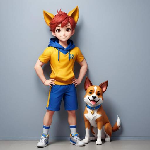 Muscular Young Man with Dog Ears Muscular Young Man with Dog Ears