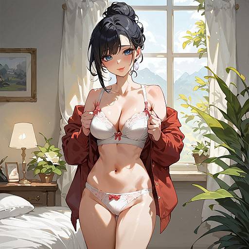 Irresistible Young Woman in Bedroom