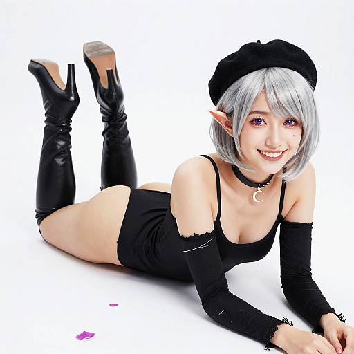 Silver Bob Enchantress in Torn Bodysuit