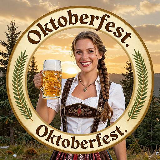 Smiling Bavarian Woman at Oktoberfest