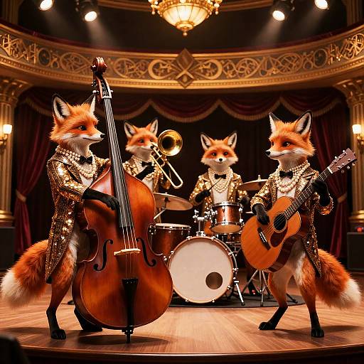 Opulent Art Deco Foxes Rock Band