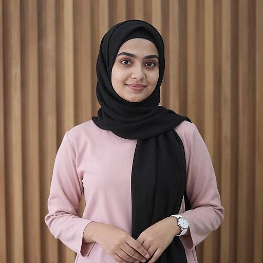 Young Woman in Black Hijab Portrait