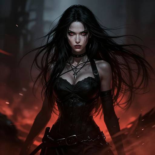 Female Half-Orc Thug Portrait