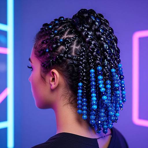 Elegant Box Braids Cyberpunk Updo
