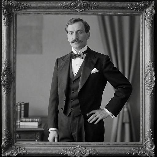 Elegant Black-and-White Portrait of a Man