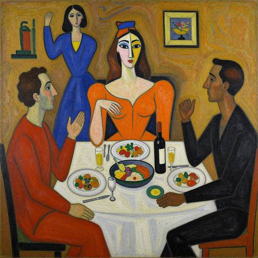 Abstract Oriental Dinner Scene