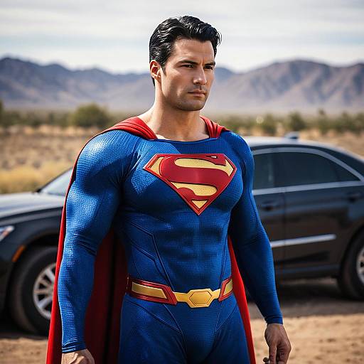 Adult Male in Superman Costume Portrait