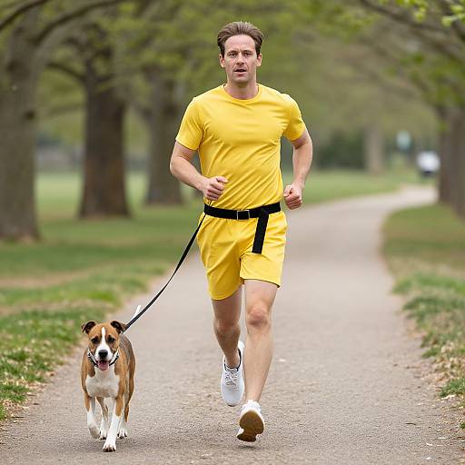 Man Running with Dog Costume