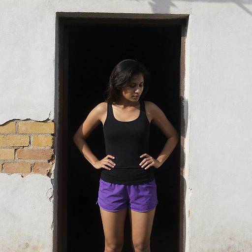 Mysterious Woman at Dark Doorway