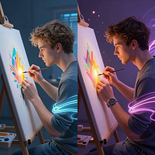 Human and AI Artists Collaborating