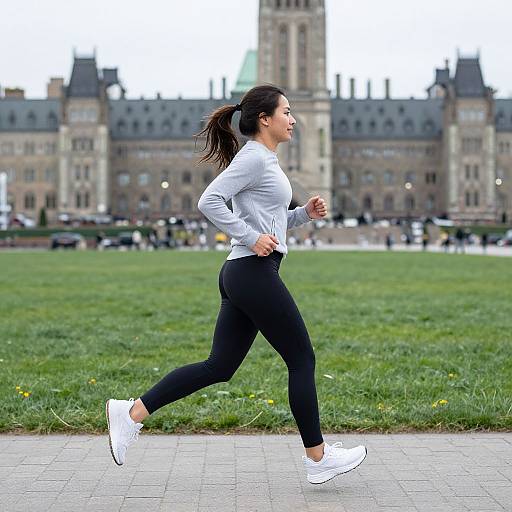 Fit Young Woman Jogging in Ottawa Park