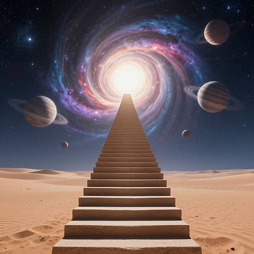 Surreal Staircase to Cosmic Vortex