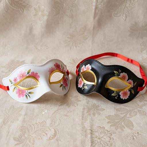 Elegant Dual Mask Display on Fabric