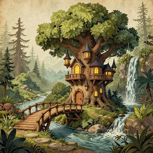 Whimsical Wizard Tower in Forest