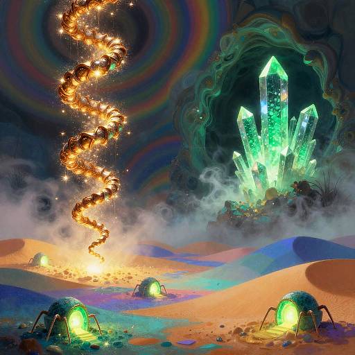 Surreal Dreamscape with Glowing Elements