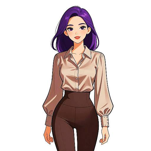 Contemporary Chic Woman in Sienna Blouse