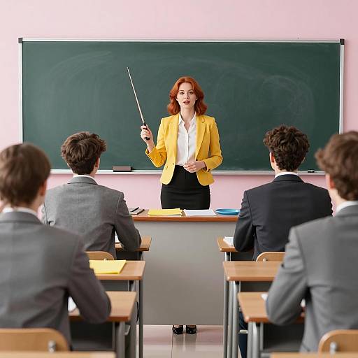 Interactive Classroom Scene with Teacher and Students