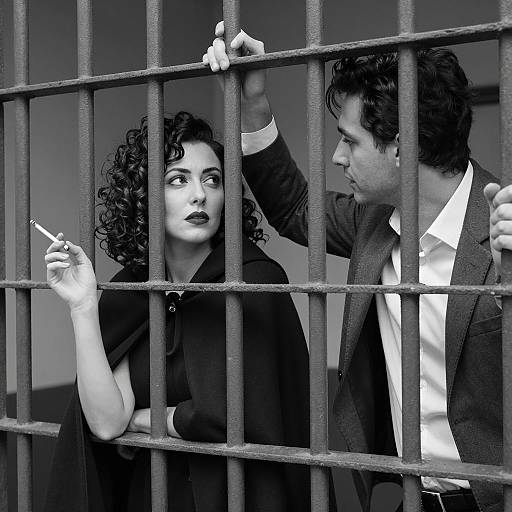 Intense Prison Portrait in Black and White