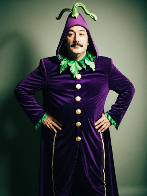 Man in Eggplant Costume