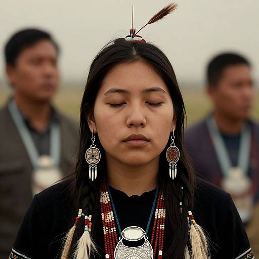 Traditional Native American Jewelry Portrait