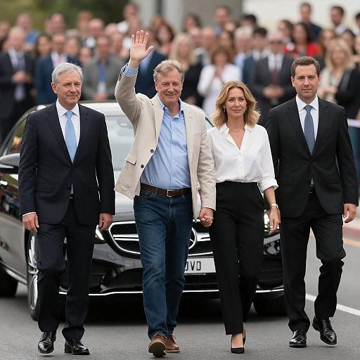 Couple Walking with Security at Event