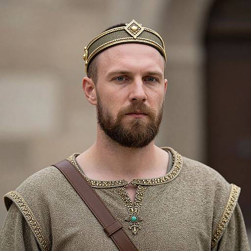 Bearded King in Medieval Attire