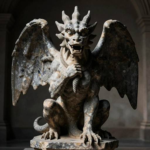 Stone Gargoyle Sentinel Statue
