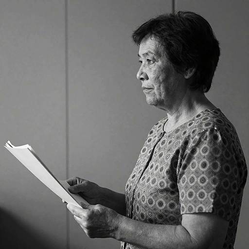 Profile Portrait of Older Woman in B&W