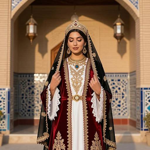 Traditional Persian Bride in Ceremonial Attire