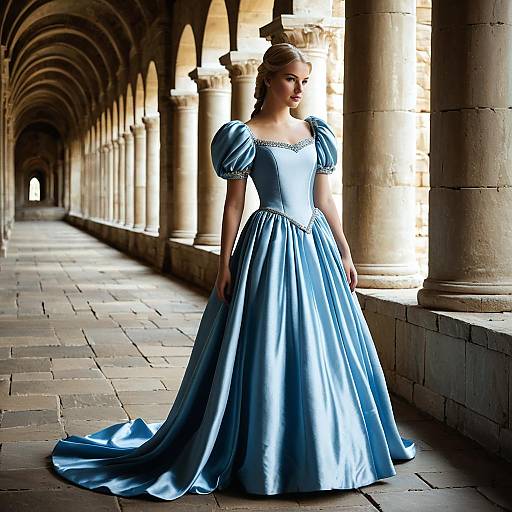 Regal Cinderella in Enchanted Colonnade