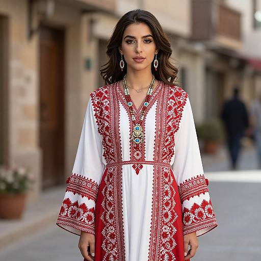 Traditional Lebanese Woman in Dress