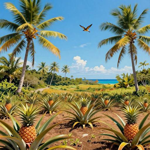 Tropical Pineapple Paradise Landscape