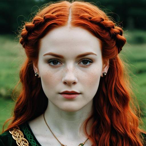 Regal Celtic Woman with Fiery Red Hair
