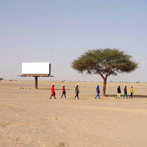 Desert Walk with Billboard and Acacia