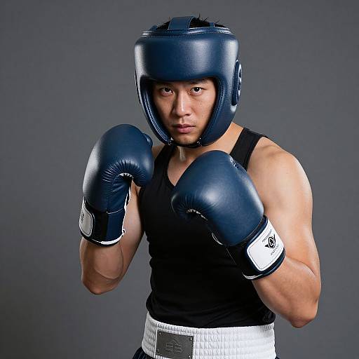 Man Posing in Boxer Costume