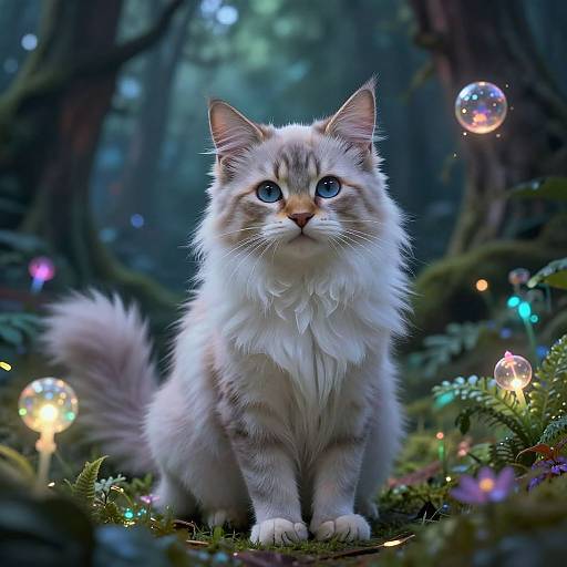 Mystical Feline in Enchanted Forest