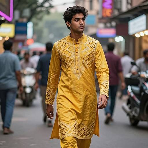 Modern Mustard Jodhpuri in Neon Delhi