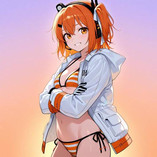 Futuristic Cowgirl with Orange Aesthetic