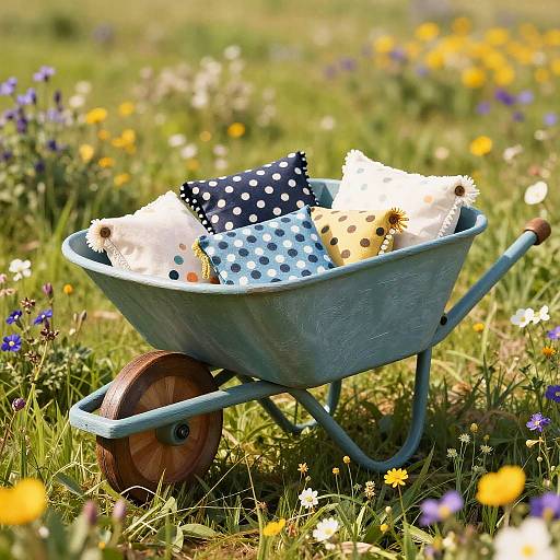 Trash Polka Art in Wildflower Meadow