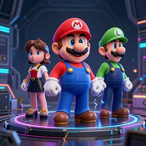 Mario vs Luigi in Futuristic Octagon