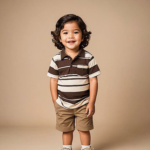 Joyful Preschooler in Trendy Summer Outfit
