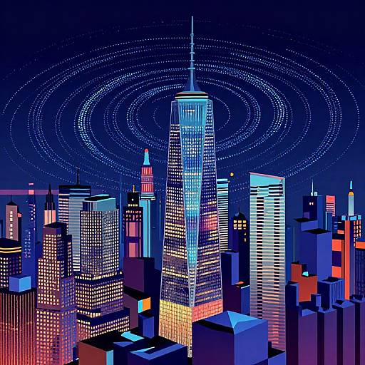 Isometric Liminal NYC Nightscape