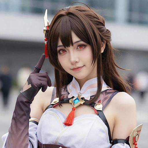 Woman in Anime Cosplay Costume