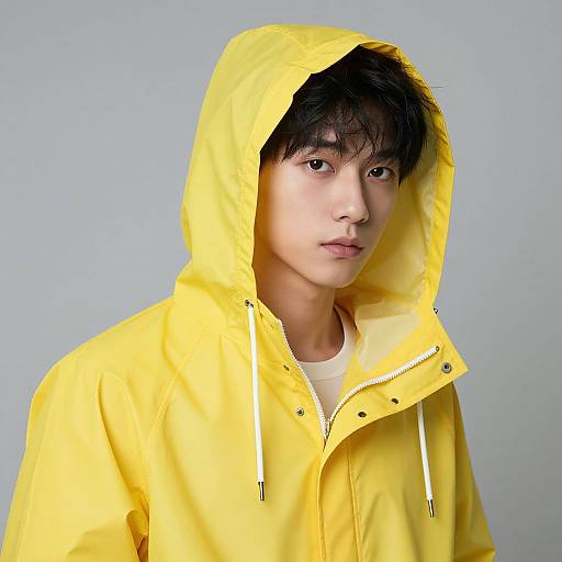 Realistic Portrait of Male in Yellow Hip Hop Costume
