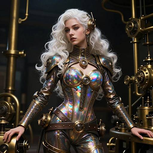Steampunk Girl in Dramatic Lighting