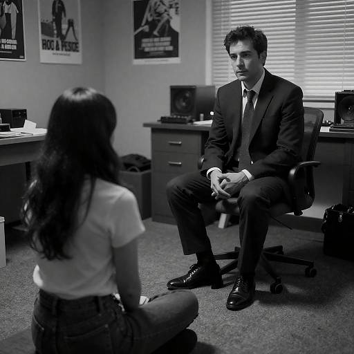 Intimate Black-and-White Room Scene