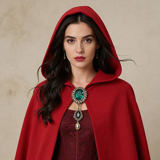 Elegant Red Riding Hood Illustration