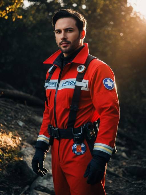 Realistic Man in Rescue Costume Cosplay