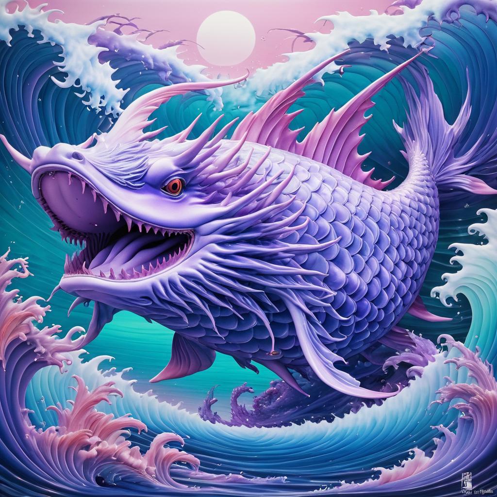 Surreal Mythical Sea Creature Artwork